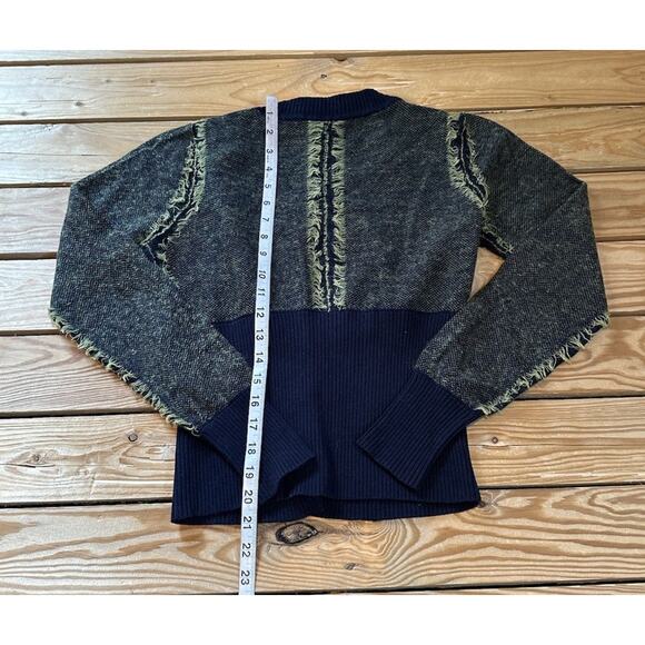 L.A.M.B. Fringed Detail Sweater Size XS Women’s Navy Cashmere Mohair - Picture 6 of 8
